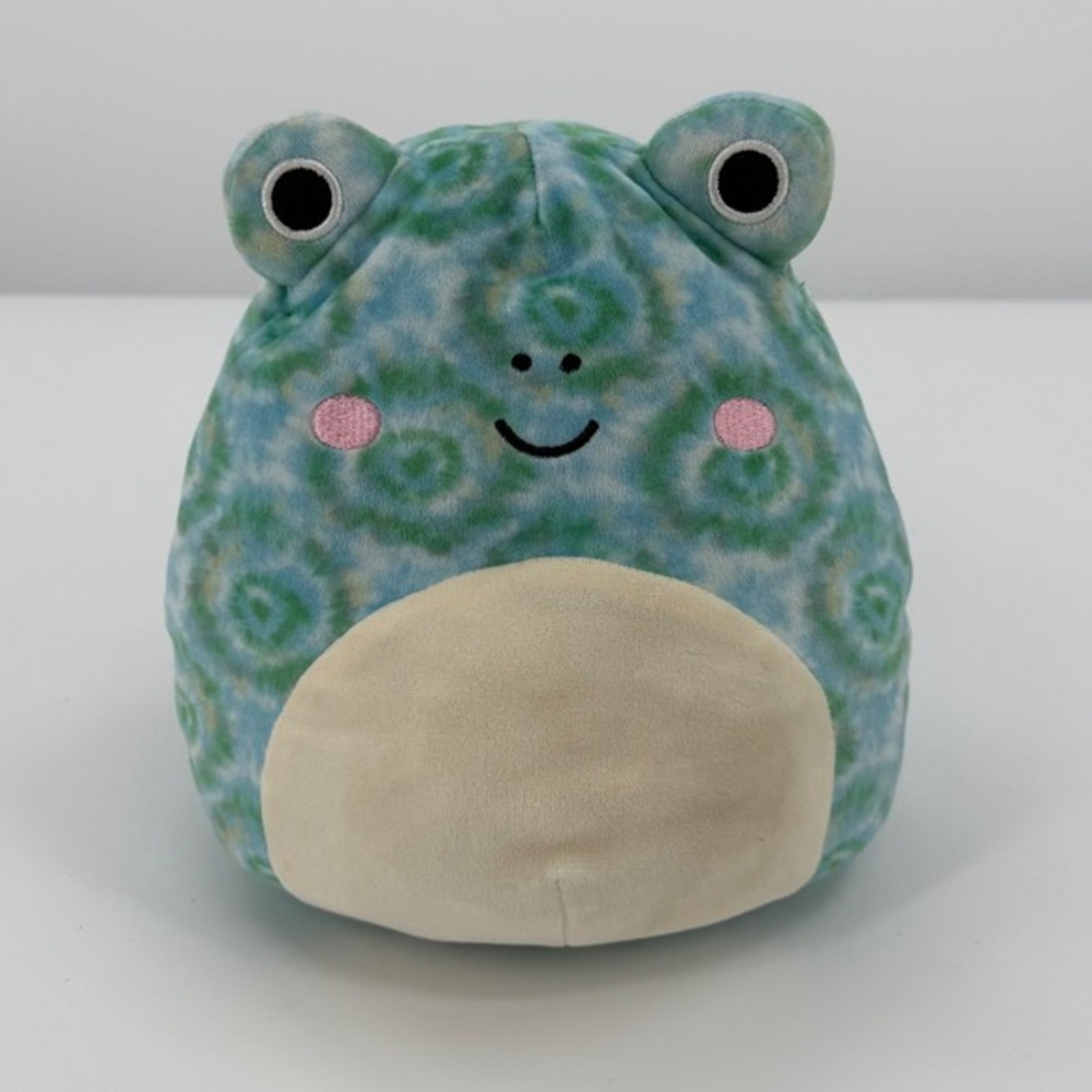 Squishmallows Ferdie Frog 8in Blue Green Tie Dye Plush Kellytoy Cottagecore